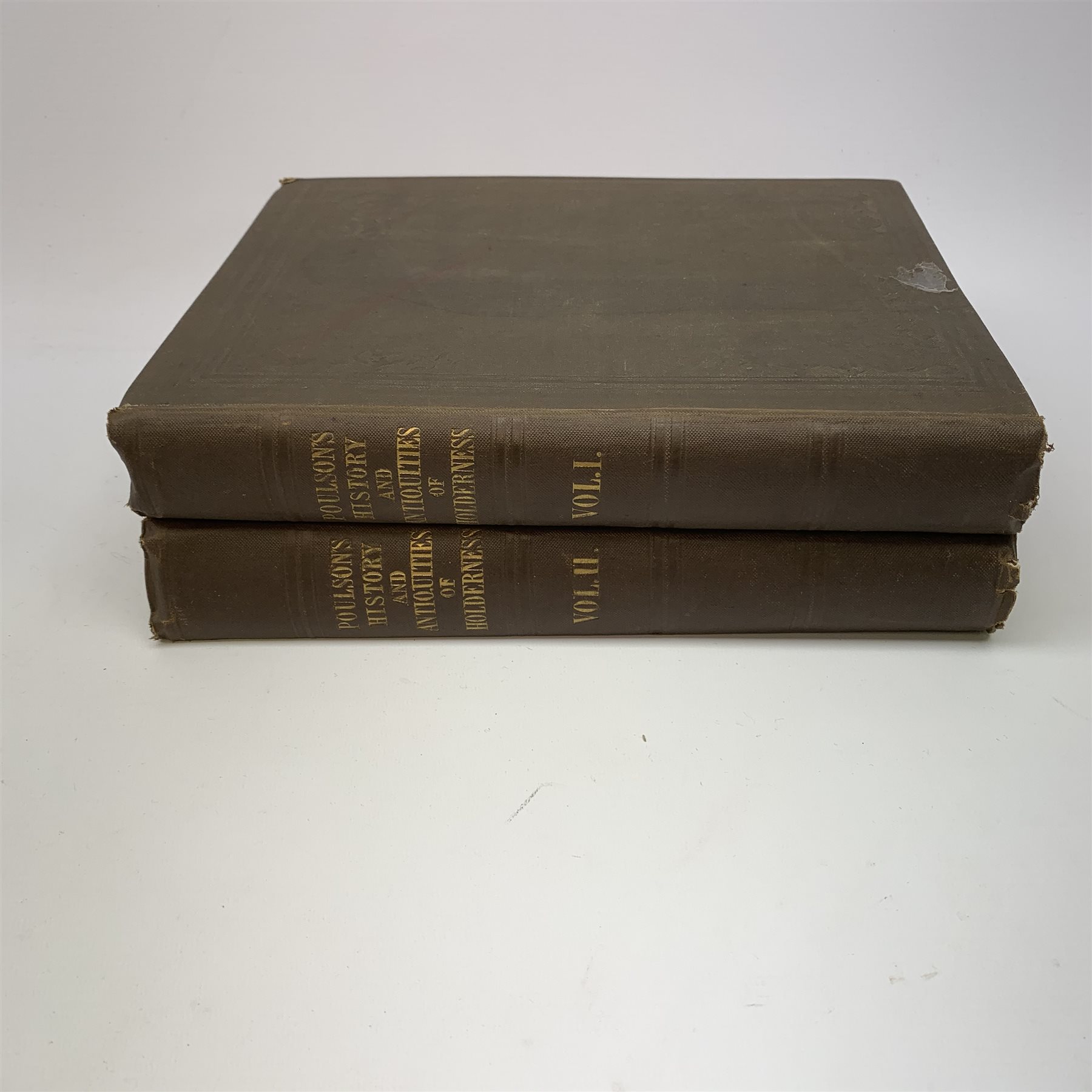 Poulson George: The History and Antiquities of the Seigniory of Holderness. 1840. Two volumes. Blind stamped brown cloth.