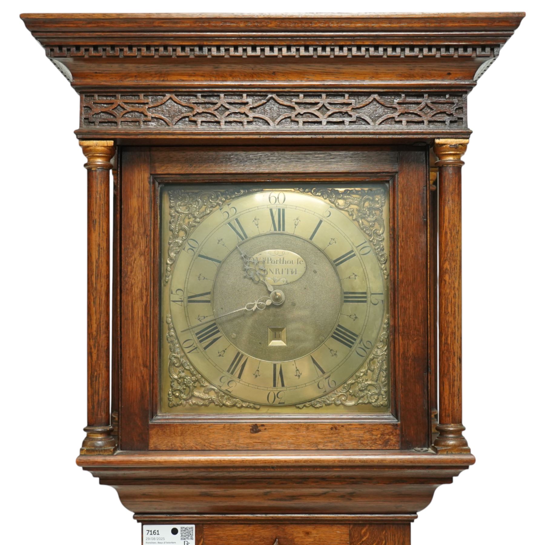 William Porterhouse (I) of Penrith- 30-hr oak longcase clock c1760