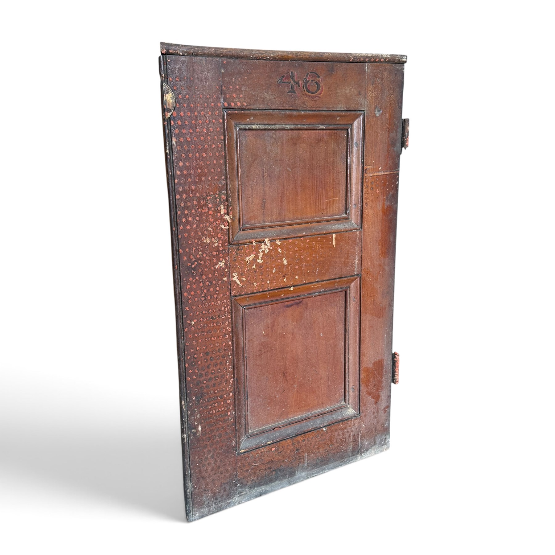 Collection of approximately twenty stained pine Victorian pew end doors or shutters, each formed of two panels with stencilled numbers to the top
Provenance: recently removed from Pocklington Methodist Church