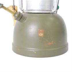 WWI British Officers paraffin lamp by JC & W Lord, Birmingham, complete with carrying case containing fuel can, together with a military issued Bialladin lamp with broad arrow marked 1955