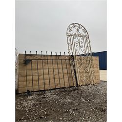  Two wrought iron garden gates painted in black and white - THIS LOT IS TO BE COLLECTED BY APPOINTMENT FROM DUGGLEBY STORAGE, GREAT HILL, EASTFIELD, SCARBOROUGH, YO11 3TX