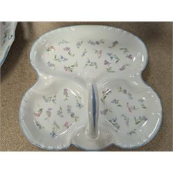 Royal Worcester Forget Me Not pattern ceramics, including tureen and teapot