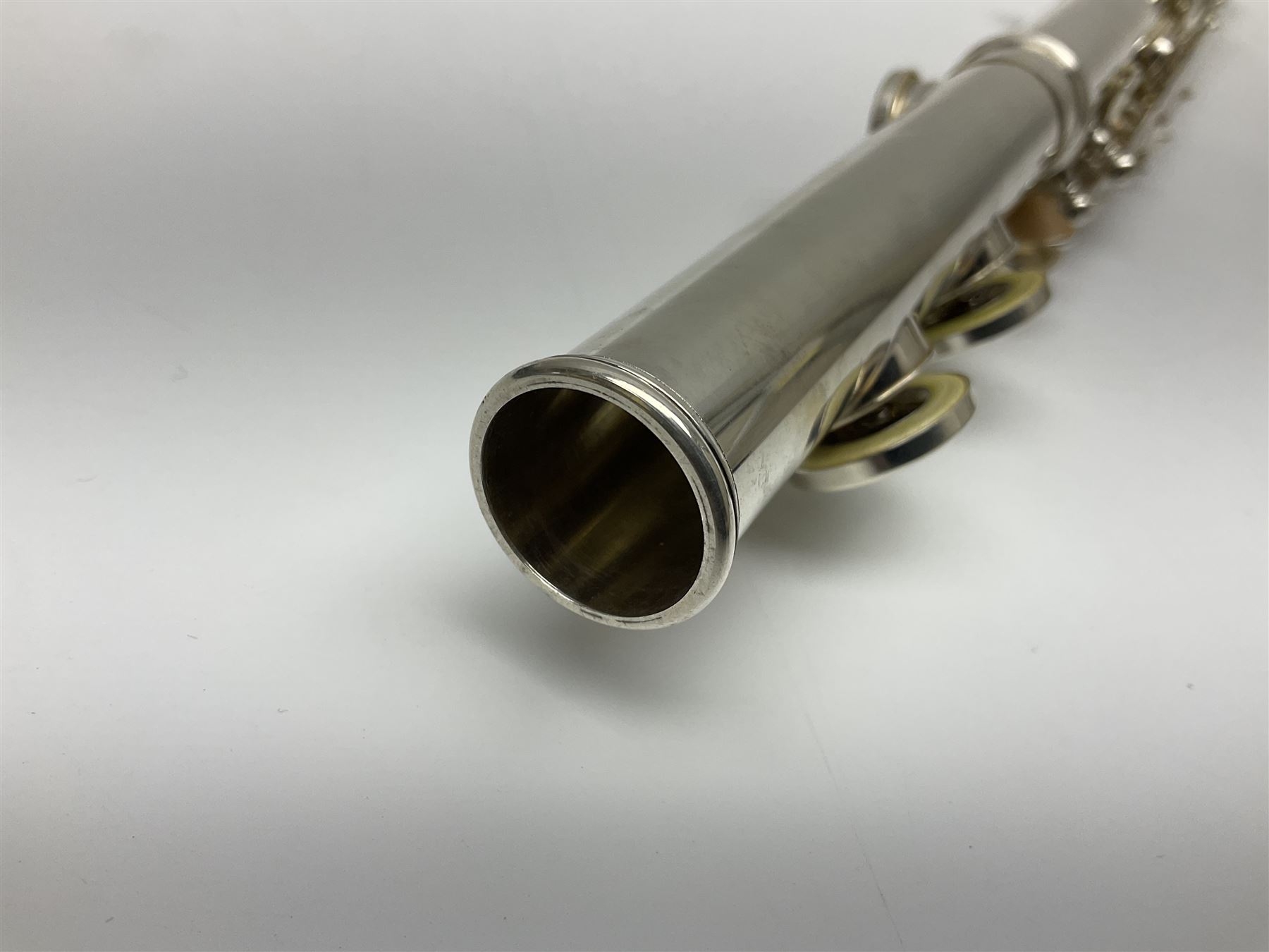 Yamaha 211, silver plated three-piece flute, serial no.844200; in fitted case with cleaning rod