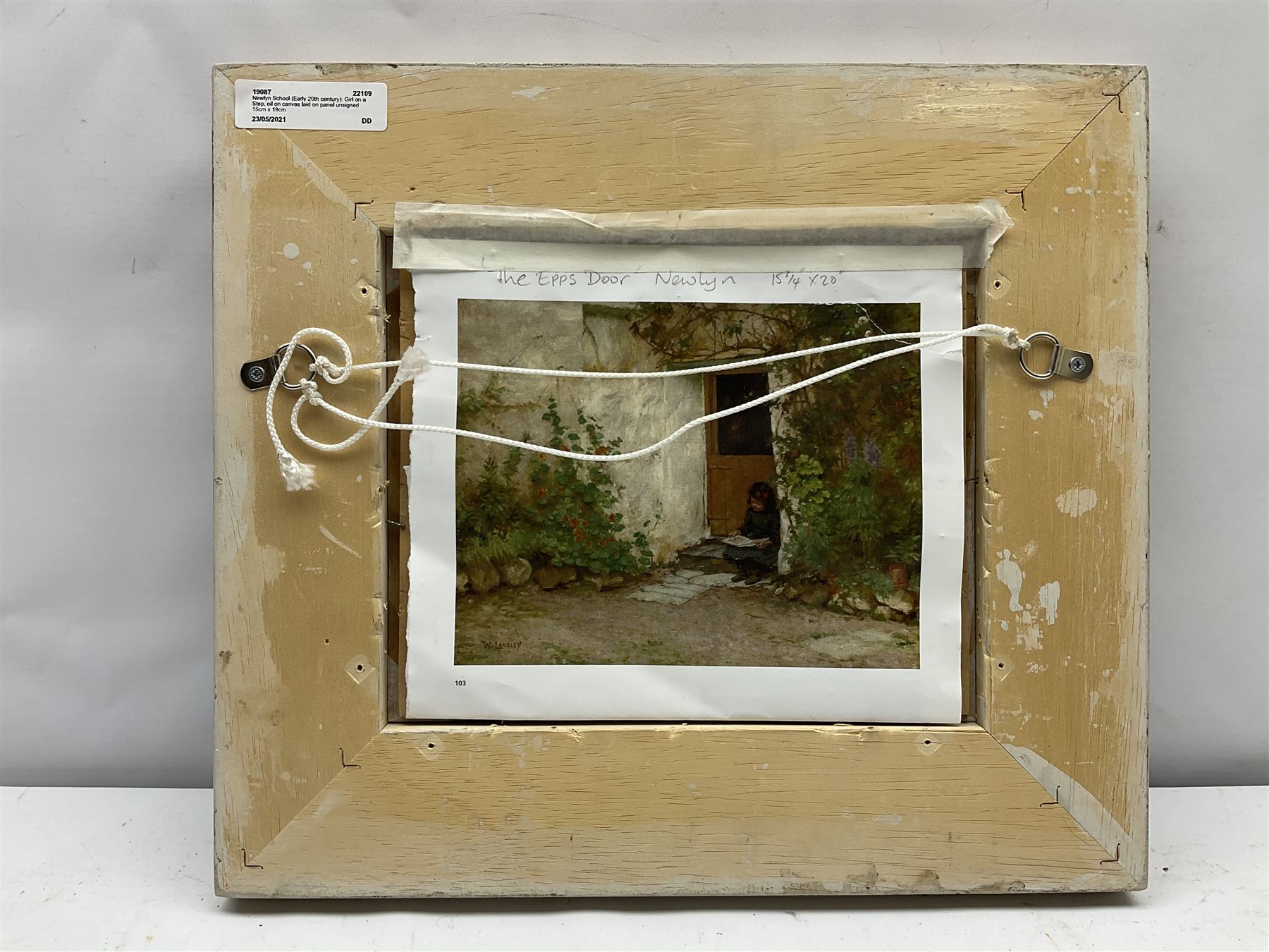 Newlyn School (Early 20th century): Girl on a Step, oil on canvas laid on panel unsigned 15cm x 19cm