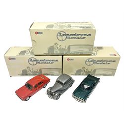 Three Lansdowne Models 1:43 scale models - 1965 Humber Sceptre MkII Four Door Saloon; 1970 Hillman Avenger 4-Door De Luxe (Firebrand Red); and 1945 Sunbeam Talbot Ten (Gunmetal Grey); all boxed (3)