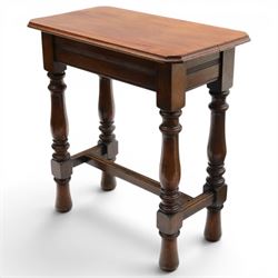 Victorian oak extension table or side table, rectangular moulded top with rounded corners,...