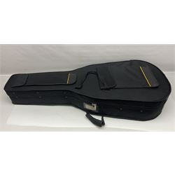 Spanish Gitano Manuel Rodriguez EMC1 Maccaferri acoustic guitar, c2000, the cedar top with D-hole, L98cm overall; in lightweight hard carrying case.