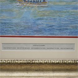 David Cadman (British Contemporary): 'Nelson's Flagships', watercolour signed and dated, titled on the mount 53cm x 73cm