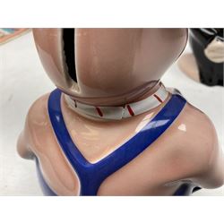 Set of five Wade NatWest money boxes, comprising father, mother, boy, girl and baby, four with original boxes 