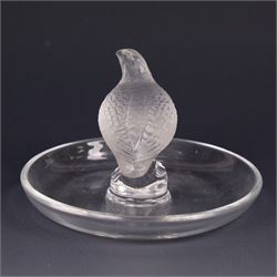 Lalique - Thalie Dove ring dish and Grouse ring dish, H10cm