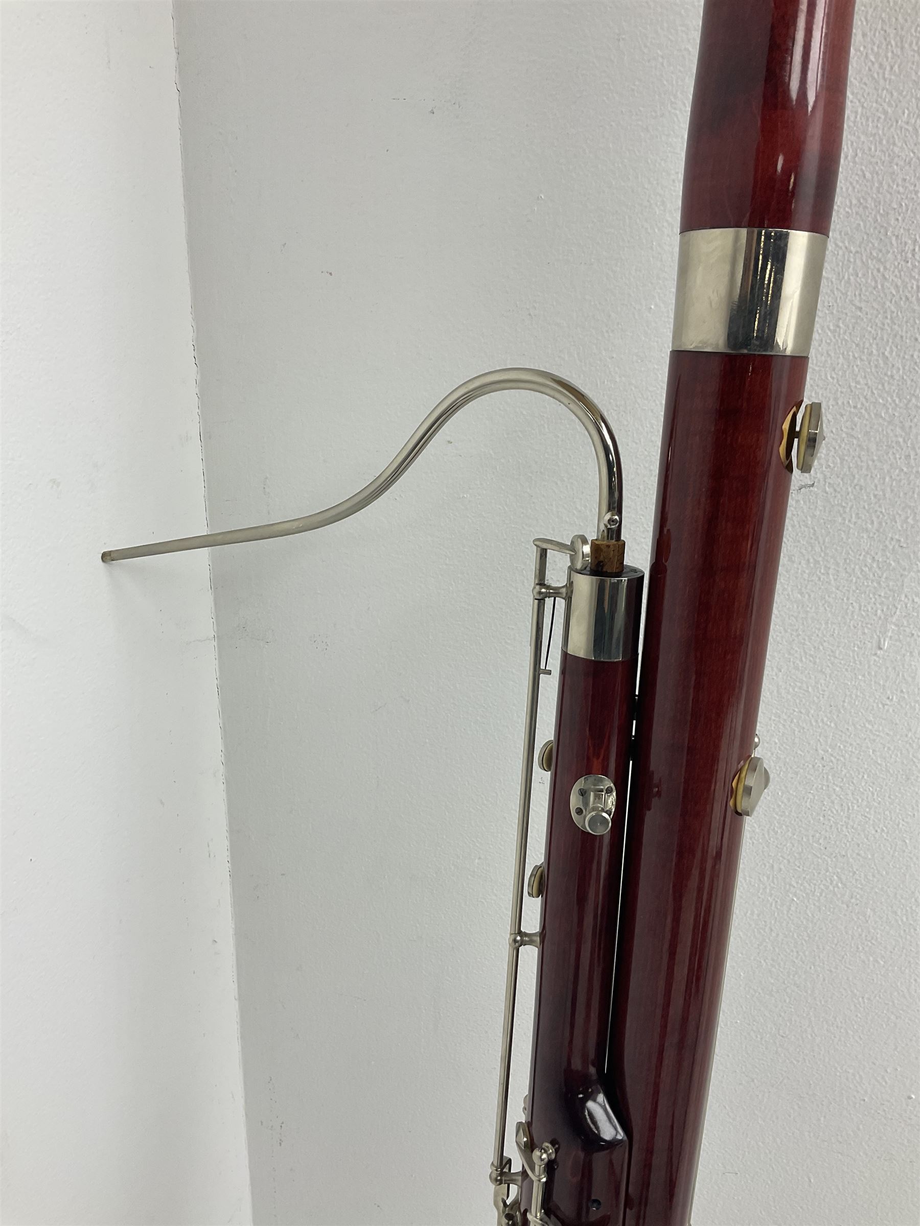 Lafleur bassoon imported by Boosey & Hawkes from Czechoslovakia, serial no.8 2600; in fitted hard carrying case with crooks and accessories