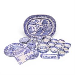 Collection of Spode Italian pattern, including two mugs, six cups and saucers, covered tri...