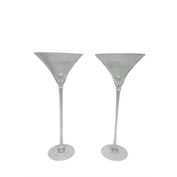 Two large novelty cocktail glasses, H69cm