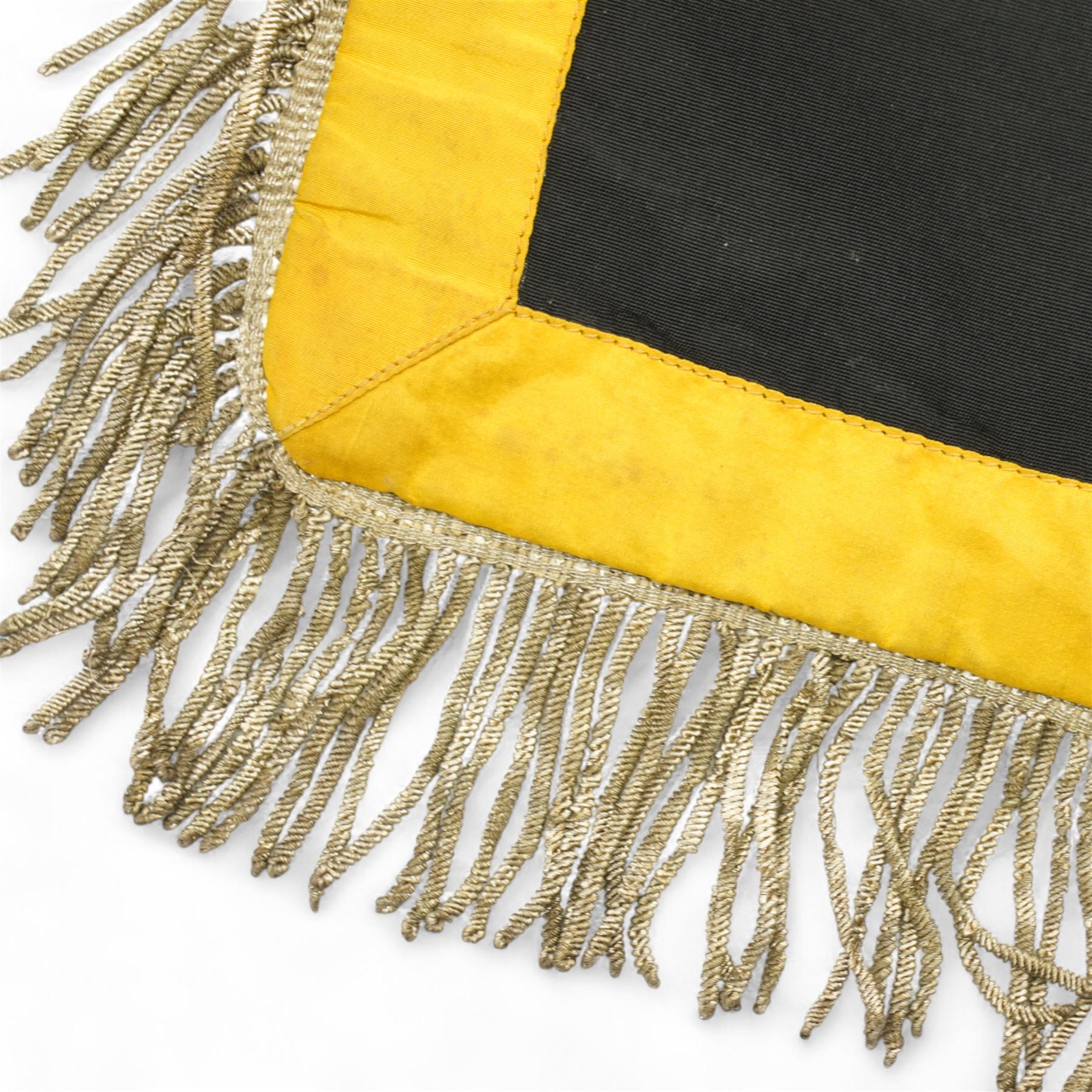 German Third Reich Luftwaffe trumpet banner with gold bullion fringe, the reverse marked KG1 42cm x 43cm