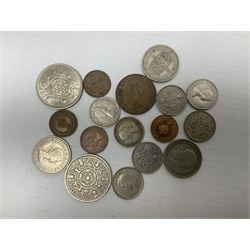 Queen Victoria 1898 half crown, King George V 1920 and 1924 halfcrown coins, various other pre 1947 silver coins, pre-decimal coinage etc