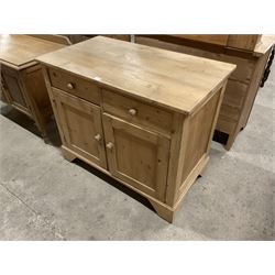 Traditional pine cupboard, fitted with two drawers over two panelled cupboards  - THIS LOT IS TO BE COLLECTED BY APPOINTMENT FROM THE OLD BUFFER DEPOT, MELBOURNE PLACE, SOWERBY, THIRSK, YO7 1QY