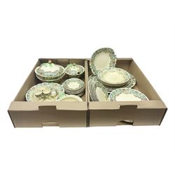 Royal Cauldon Evesham pattern dinner wares, including dinner plates, tureens, egg cups, bowls, sides plates and saucers