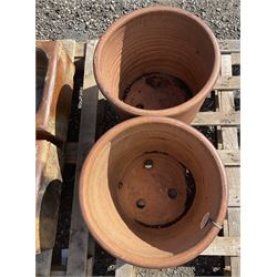 Two glazed stone sinks, and two large terracotta planter pots - THIS LOT IS TO BE COLLECTED BY APPOINTMENT FROM DUGGLEBY STORAGE, GREAT HILL, EASTFIELD, SCARBOROUGH, YO11 3TX