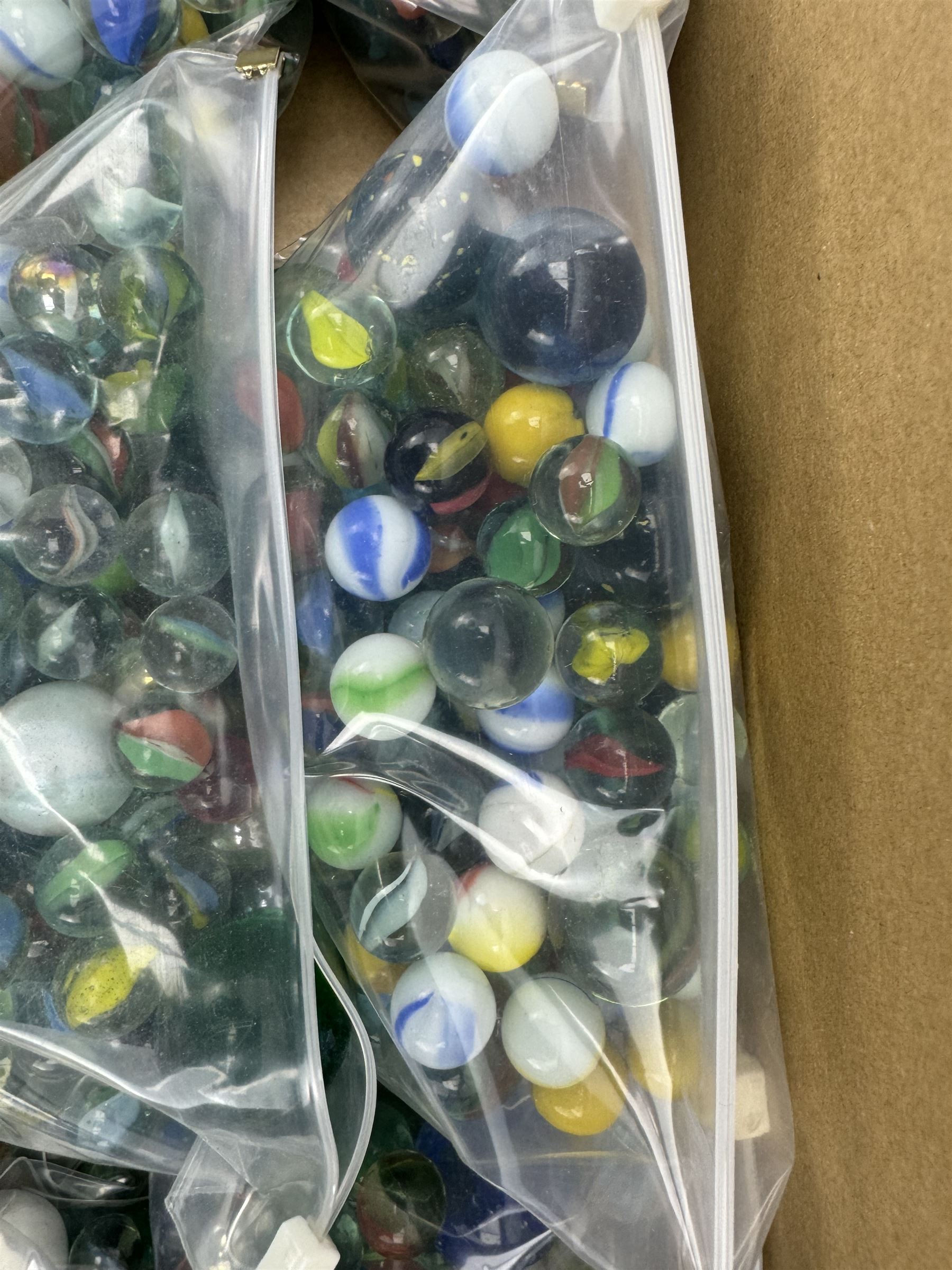 Large quantity of vintage glass marbles, in one box