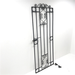 Wrought iron garden gate with two hinges, W79cm, H194cm
