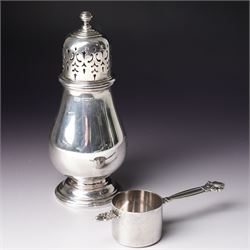 Georg Jensen sterling silver spirit measure of Art Deco design with flattened handle and a...