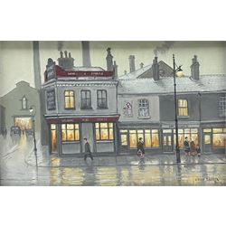 Steven Scholes (Northern British 1952-): Salford Pubs 1962- 'The Kings Arms' & 'The Cumberland Arms Martha St', pair oils on canvas signed, titled verso 19cm x 29cm (2)