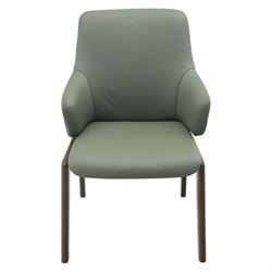 Ekornes Stressless - 'Laurel' reclining dining or office chair, upholstered in Thyme green leather with D100 walnut frame
Seat height: 49cm