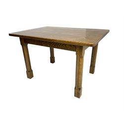 Swanman - rectangular oak dining table on chamfered supports, by Graham Duncalf of Thirsk (ex Eagleman)