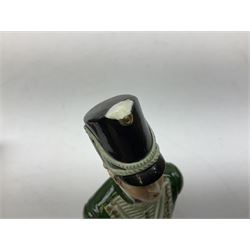 Group of Napoleonic busts comprising ‎Rudolf Kämmer Volkstedt examples of General Jean Lannes, 1st Duc de Montebello and Scottish Highland Infantry soldier and Rifleman 1803, all with blue crowned K marks beneath, and a bust of Napoleon raised upon square plinth, tallest H12cm