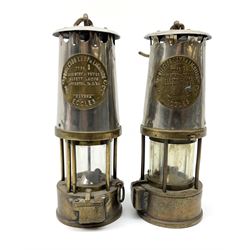 Pair of Eccles mining lamps, type 6, H24cm