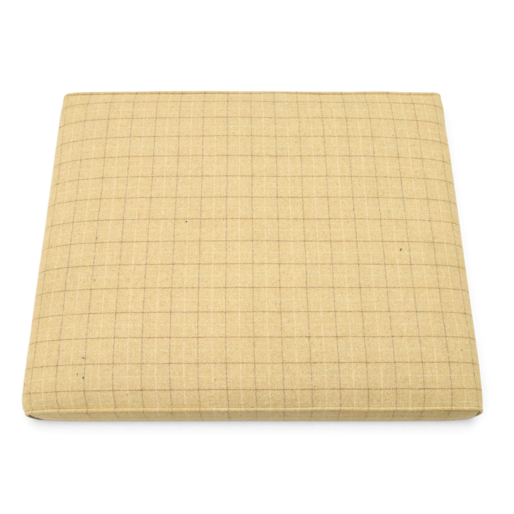Large footstool, upholstered in tweed fabric
