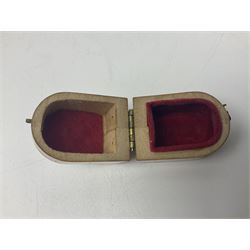 Collection of Mauchline ware relating to sewing, to include four ovoid shaped thimble cases, hinged lid thimble case and needle cases (12) 