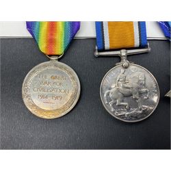 WWI trio of medals comprising British War Medal, Victory Medal and 1914-15 Star awarded to S2SR-01529 Pte. W. Merry A.S.C.; all with ribbons