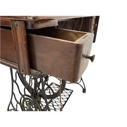 Singer - walnut and cast iron treadle sewing machine