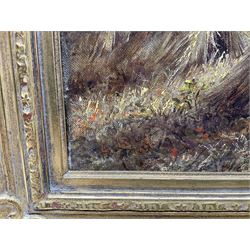 George Lucas (British fl.1863-1899): Children Playing among Corn Stooks, oil on canvas signed and dated 1867, 39cm x 60cm