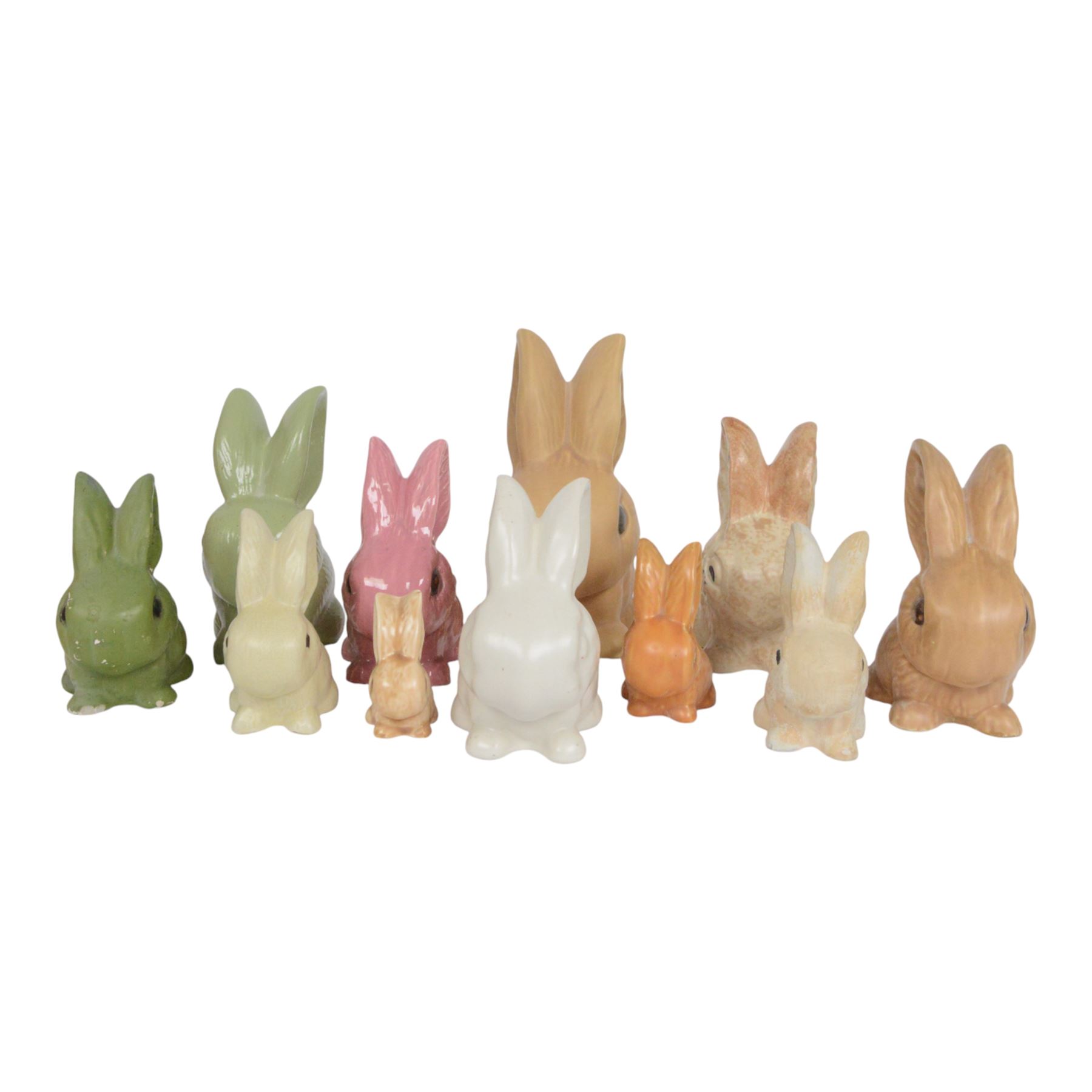 Collection of Sylvac and similar Rabbits, including model numbers 1065, 1026 etc, largest H24cm