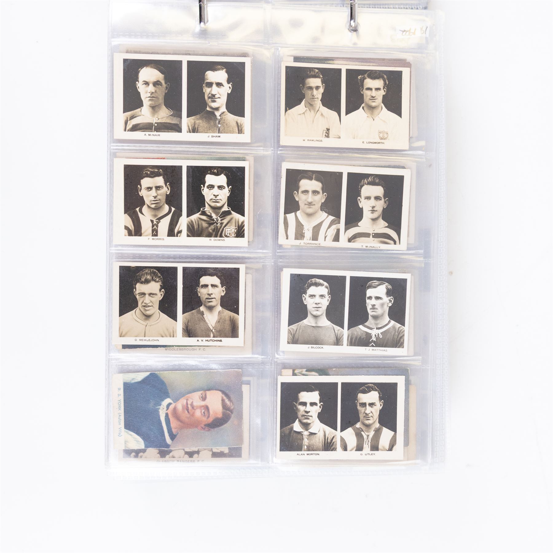 Collection of Edwardian and later Football related trading and cigarette cards, including forty-nine of fifty 1906 Ogden's Football Club Colours, 1922 PALS Footall series, ninety of one hundred 1925 Gallaher Famous Footballers, complete set of forty-four 1926 Ogden's Captains of Association Football Clubs and Colours, complete set of fifty 1927 Players Football Caricatures by MAC,  complete set of fifty 1927 Players Football Caricatures by RIP,  complete set of fifty 1930 Players Association Cup Winners, complete set of 50 1933 Ogdens AFC Nicknames etc, housed in brown cigarette card album