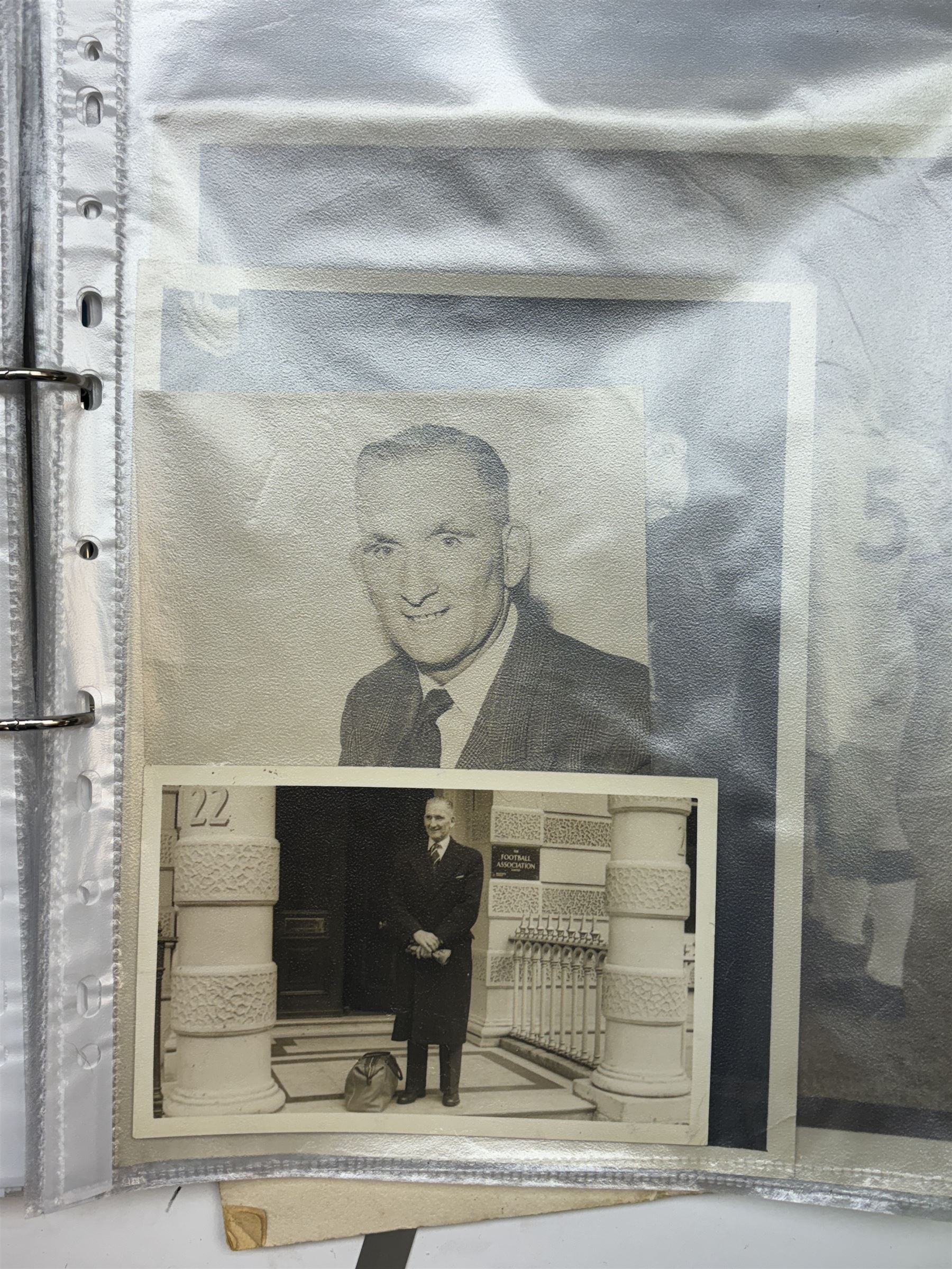 Collection of football memorabilia belonging and relating to the Hull based referee Frank Coultas, including 9ct gold Referee's medal for the 1957 Aston Villa v Manchester United FA Cup Final, inscribed 'The Football Association, F.B Coultas, F.A. Challenge Cup Competition, Final Tie 1957', hallmarked and in original case; the kit worn by him to referee the 1957 FA Cup Final and ephemera relating to the match including photographs, programmes and tickets; together with other football memorabilia collected by Frank Coultas, including programmes, photograph and ticket stubs, with some items relating to the 'Busby Babes'