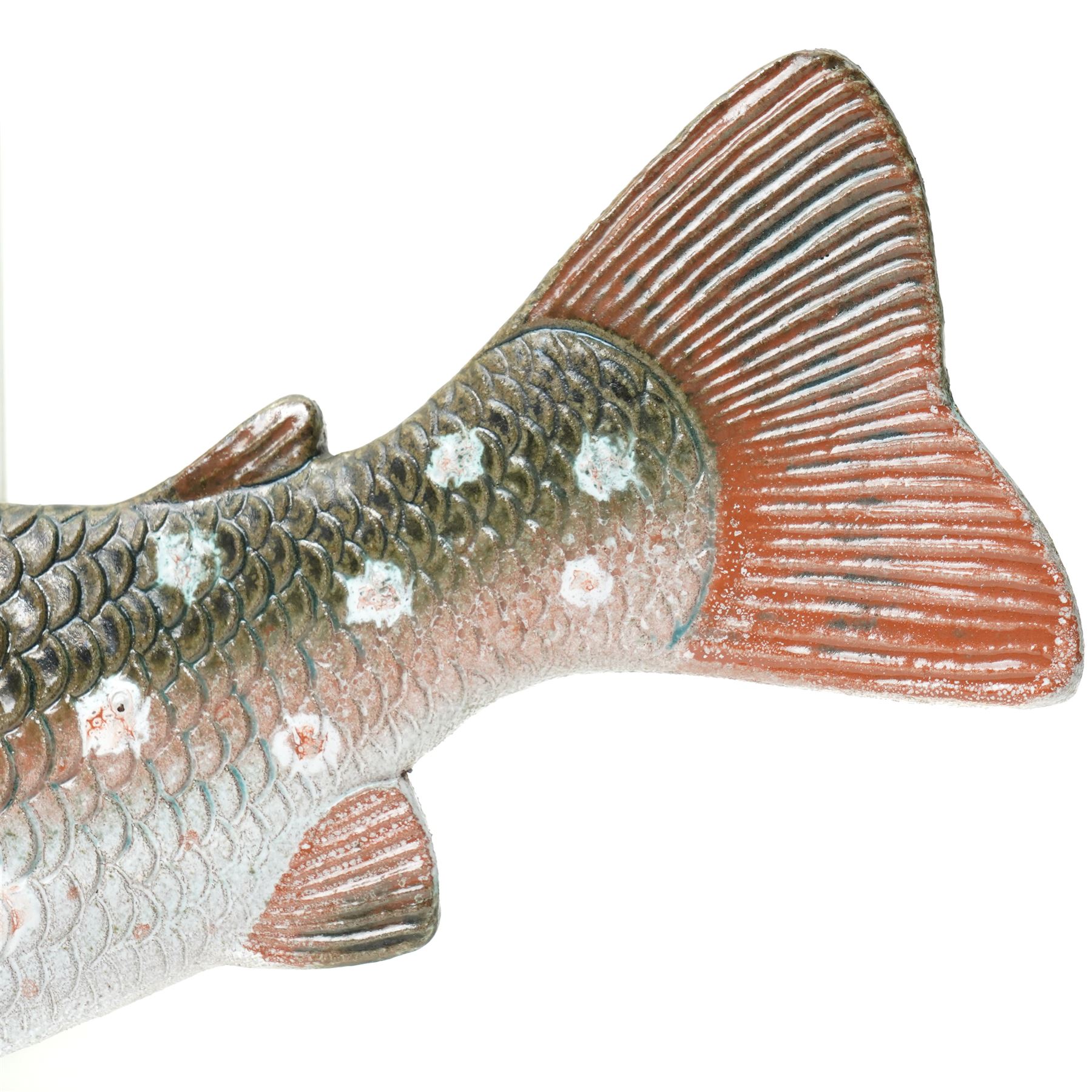 Thomas Hellström for the Swedish Nittsjö Keramik company - model of a trout, stamped verso, W55cm