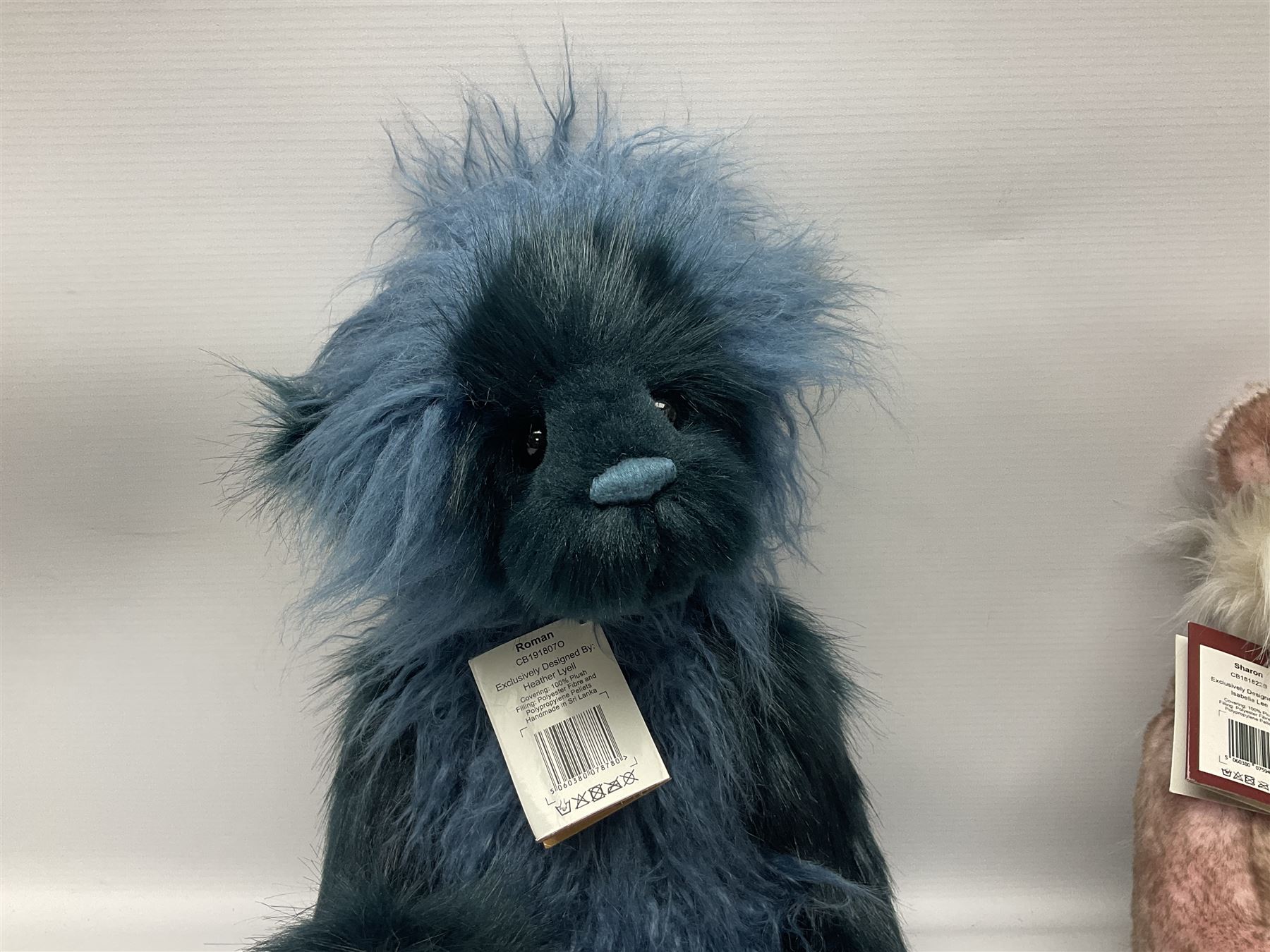 Six Charlie Bears, comprising limited edition Charlie Birthday Bear 2018 CB181946A, designed by Isabelle Lee, limited to 2000, Sharon CB181822B, Muffin CB191943B, and Raspberry Trifle CB631404, each designed by Isabelle Lee, Roman CB191807O, designed by Heather Lyell, and Angelica CB206018O, all with tags