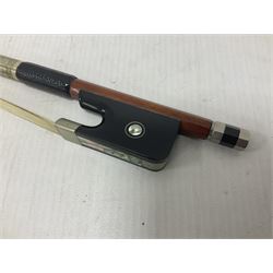 Gear 4 Music full size cello with a maple back and ribs and spruce top, ebony fittings and fingerboard, with two bows in hard case Length 123cm