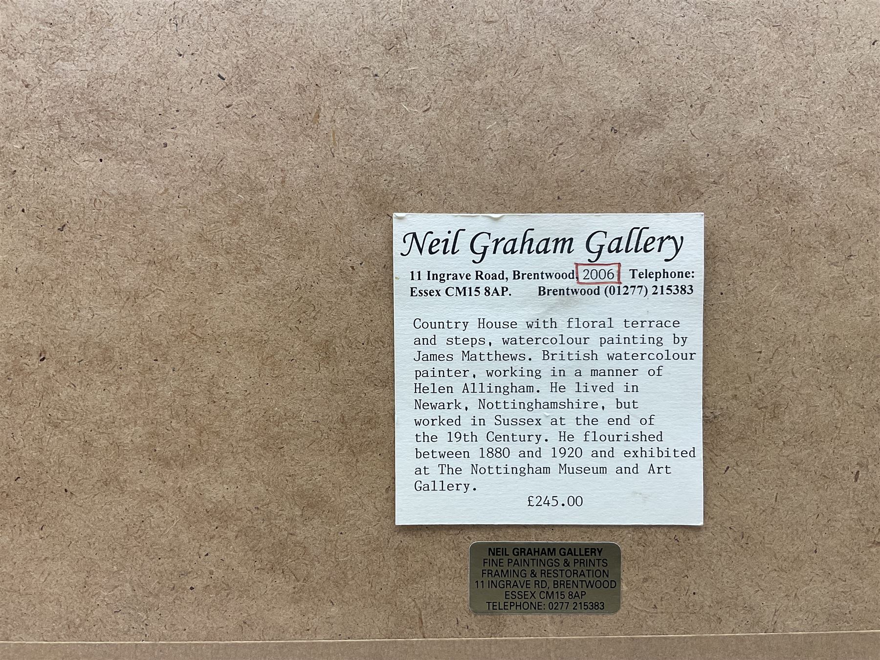 Ellen Connolly (British fl. 1880-1885) and James Matthews (British 19th Century): Garden Scenes, two watercolours signed, one dated 1902 max 20cm x 28cm (2)