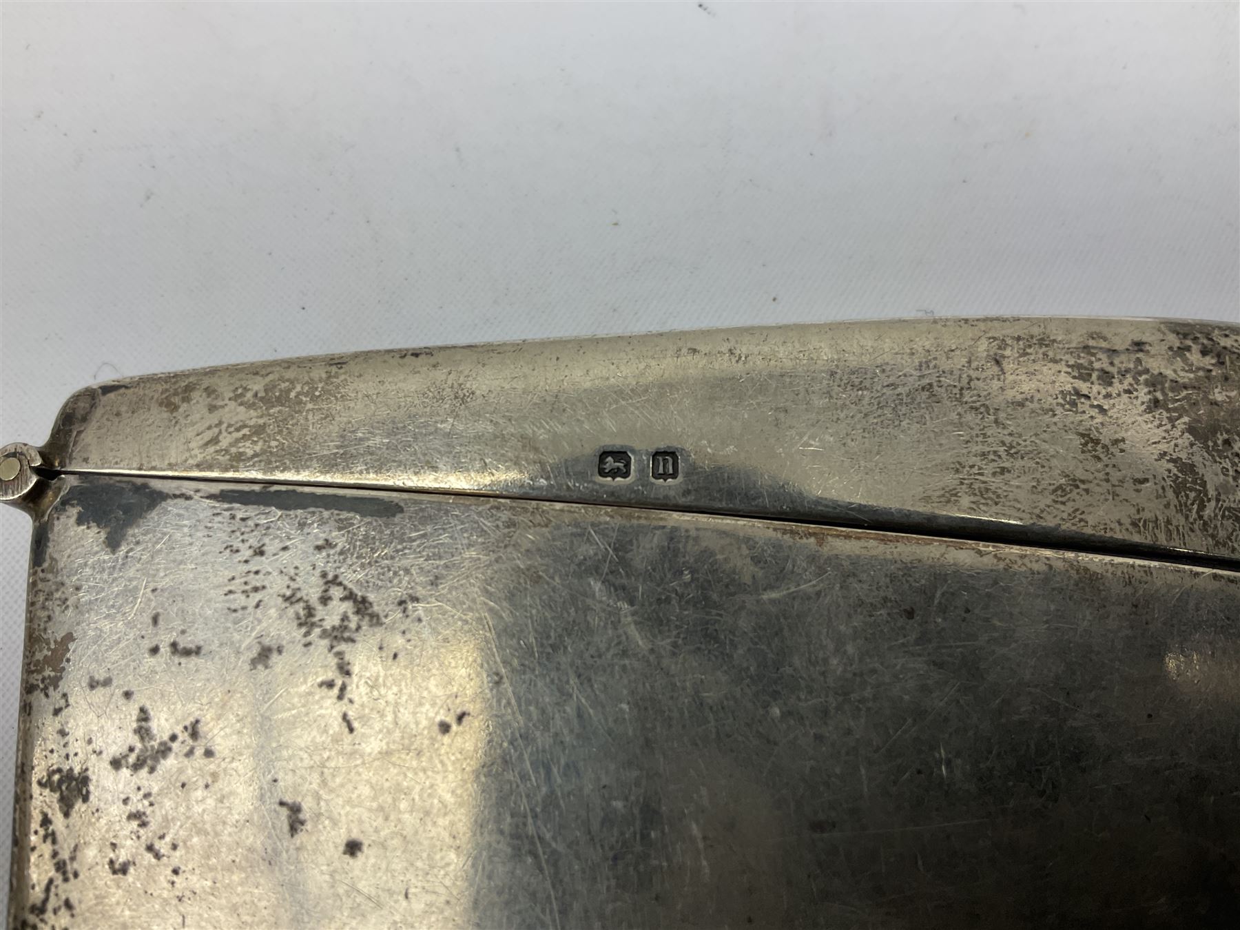 Early 20th century silver card case, of plain rectangular form, hallmarked Birmingham 1912, together with an Edwardian silver sovereign case, approximate weight 64.3 grams