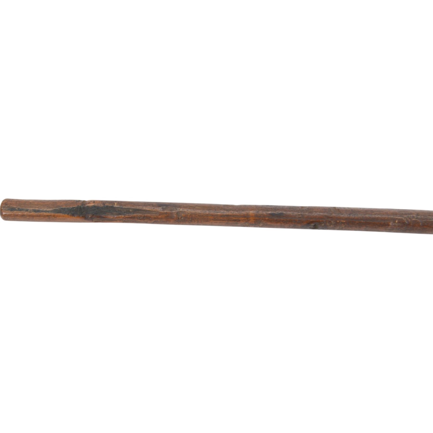  Persian sugar salt axe, decorated with coloured cabochons and cockerel finial and Persian Bulova or Tongi steel-bladed axe with wooden handle 
