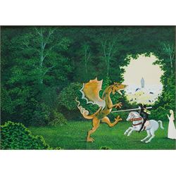 Peter Goodfellow (British 1950-): 'The Green Knight', gouache signed and titled verso 19cm x 27cm