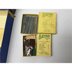 Three Bayko Building Sets comprising No.1 with Nos.2x & 3x Converting Sets; together with Subbuteo Table Football game containing two teams; all boxed (4)