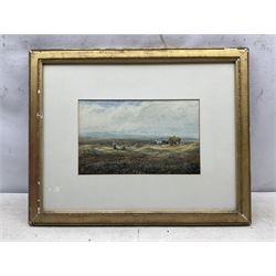 Albert Pollitt (British 1856-1926): Working in the Fields, watercolour signed 20cm x 34cm 