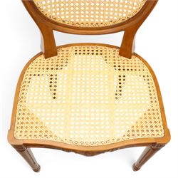 And So To Bed - French design 'Floral Caned Chair', balloon caned back with foliate carving, above a caned serpentine seat, reeded and turned supports