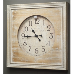  Vintage style 'Cafe de la Tour' wall clock, W71cm, H71cm, D7cm  