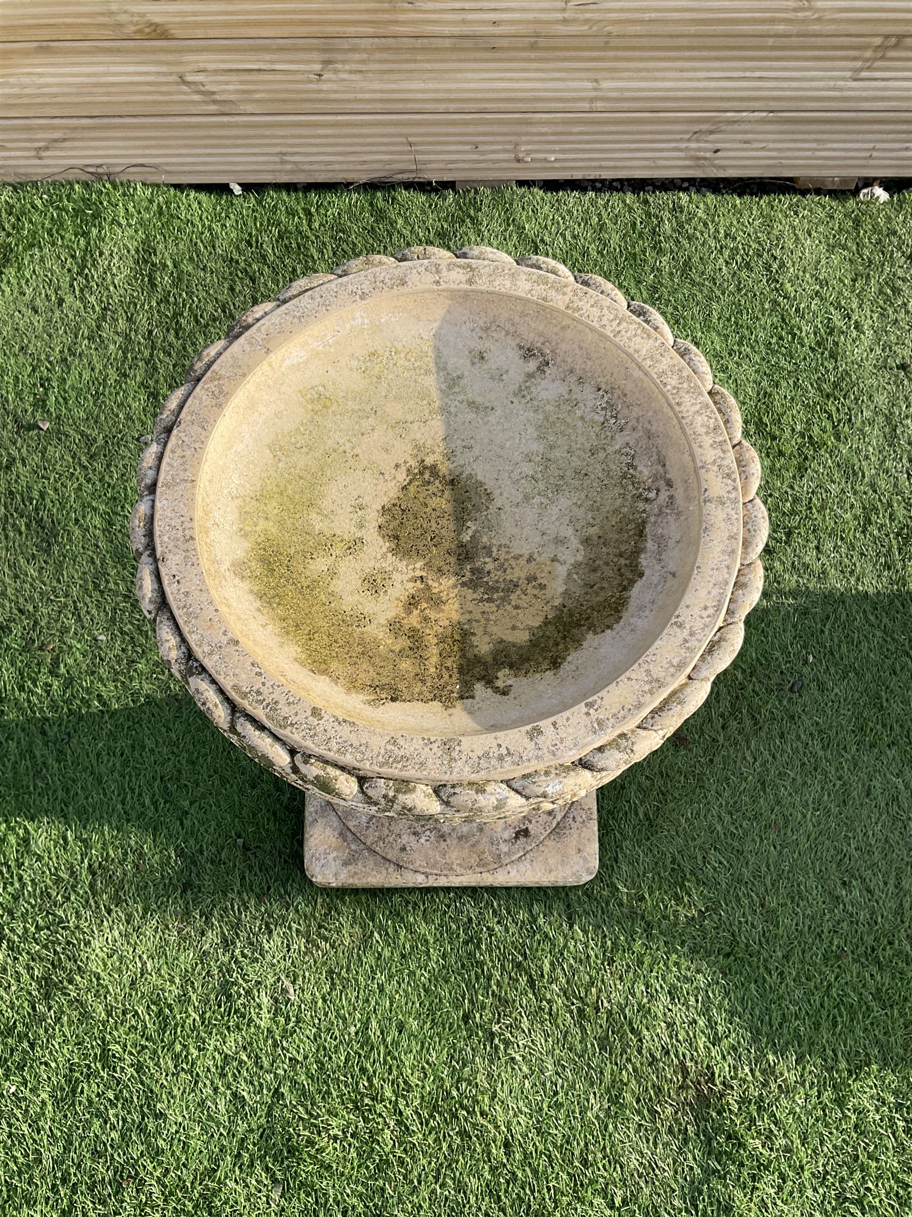 Cast stone two section bird bath - THIS LOT IS TO BE COLLECTED BY APPOINTMENT FROM DUGGLEBY STORAGE, GREAT HILL, EASTFIELD, SCARBOROUGH, YO11 3TX